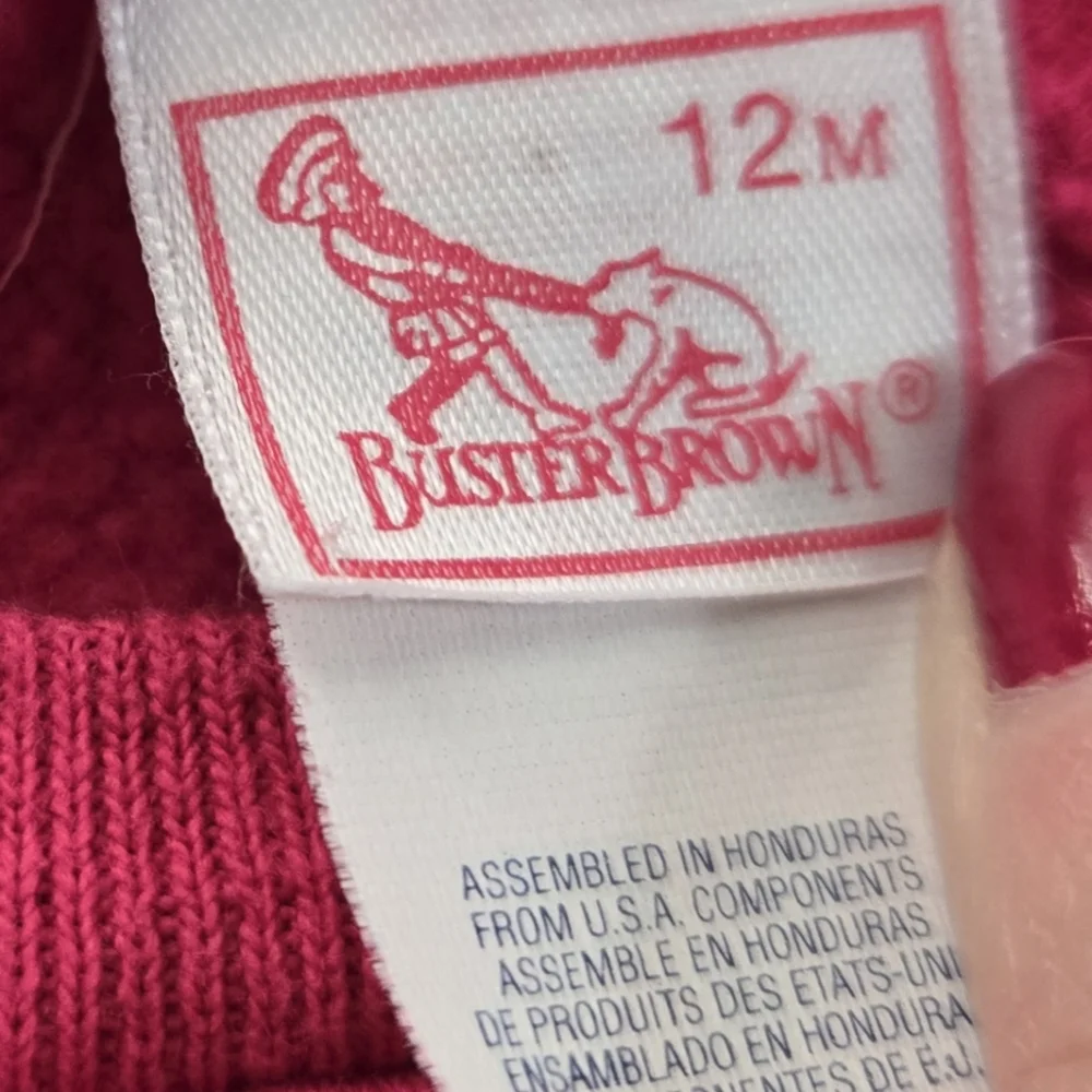 Vintage 1990s Buster Brown Fuschia Pink Sheep Sweatshirt